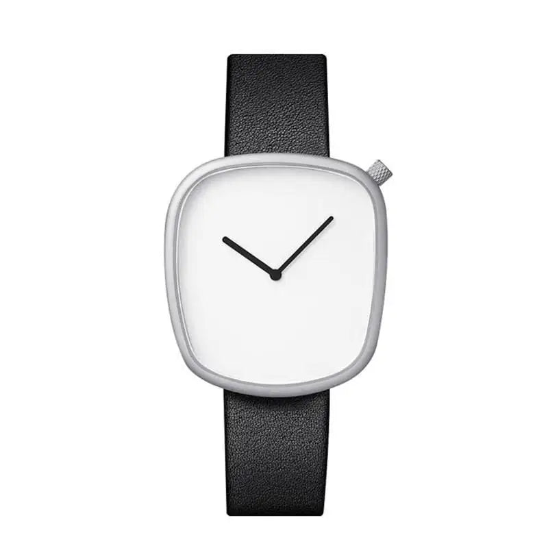 Cobblestone - Minimalist Ultra Thin Men's Quartz Watch with Leather Band 0
