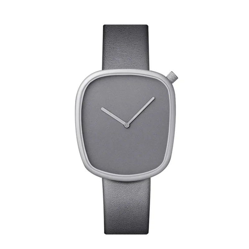 Cobblestone - Minimalist Ultra Thin Men's Quartz Watch with Leather Band 11