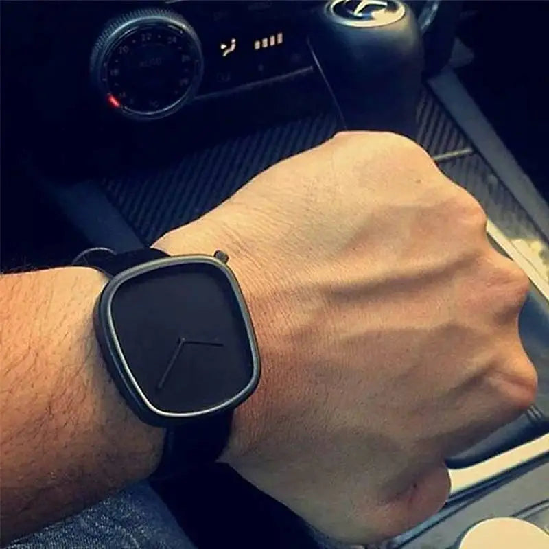 Cobblestone - Minimalist Ultra Thin Men's Quartz Watch with Leather Band 3