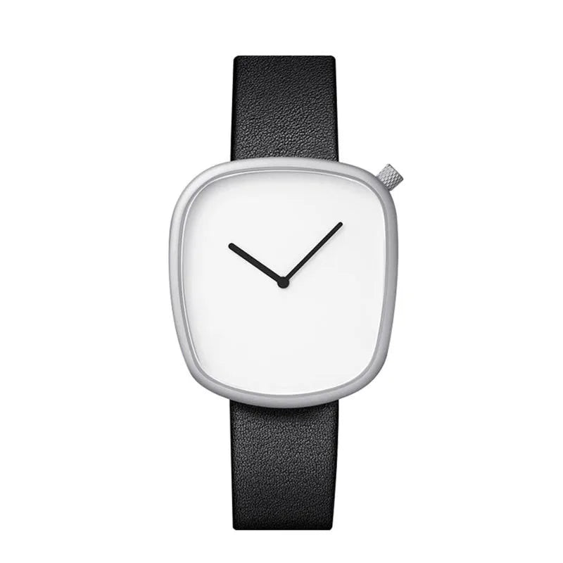 Cobblestone - Minimalist Ultra Thin Men's Quartz Watch with Leather Band 8